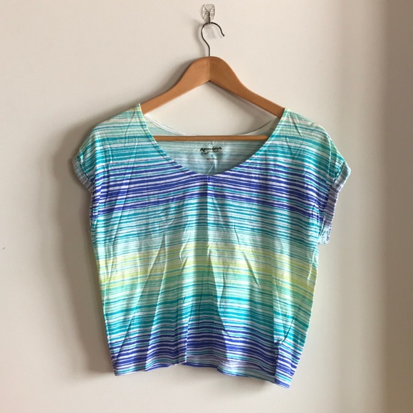 Light weight blue/green striped top - Picture 1 of 3
